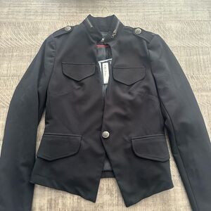 Worthington Black Jacket with Button Accent